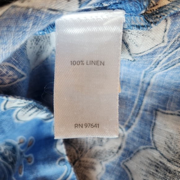 J. Jill Blue Floral Linen Blouse - Picture 3 of 7